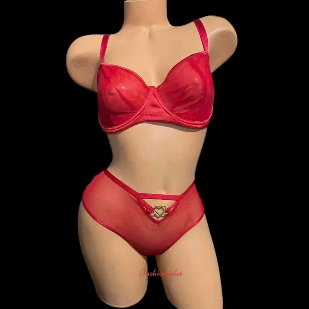 Victorias Secret Dream Angels Push up without Padding Mesh bra & panty 36C / M
